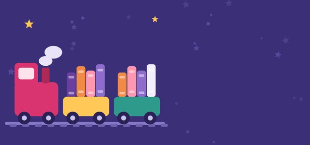 قطارٌ صغير تحمل عرباته الكتب