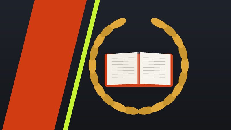 إكليلٌ ذهبيّ حول كتابٍ مفتوح